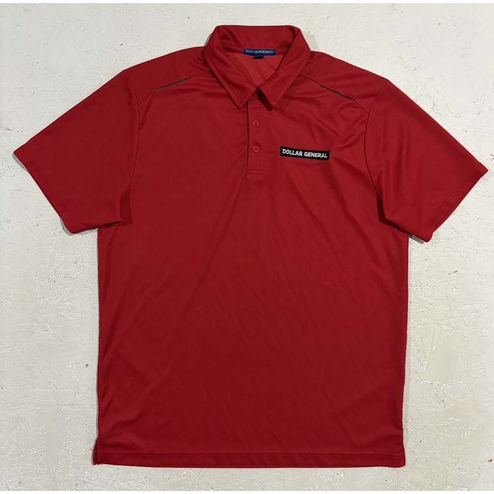 Port Authority Dollar General Employee Polo Shirt Mens Large Red Workwear